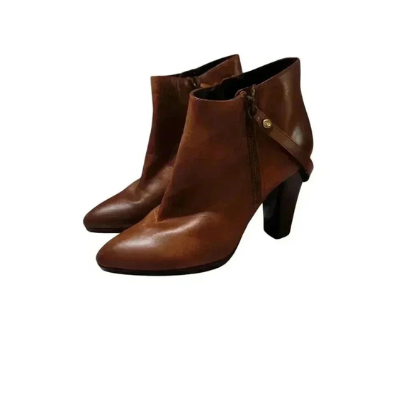 Stuart Weitzman Backstrap Boots Leather Shoes Saddle Old West Calf Bootie 6 - Picture 1 of 10
